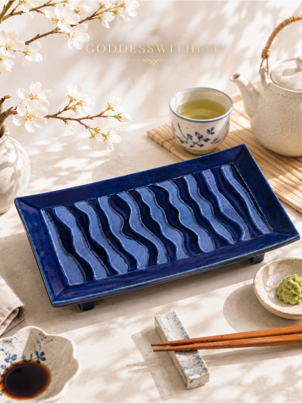 🍣 POTTERY FOOTED PLATTER 🥢
